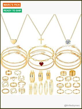 Fashion Jewelry Sets Necklace Bracelet Rings Earrings Set 50 Piece